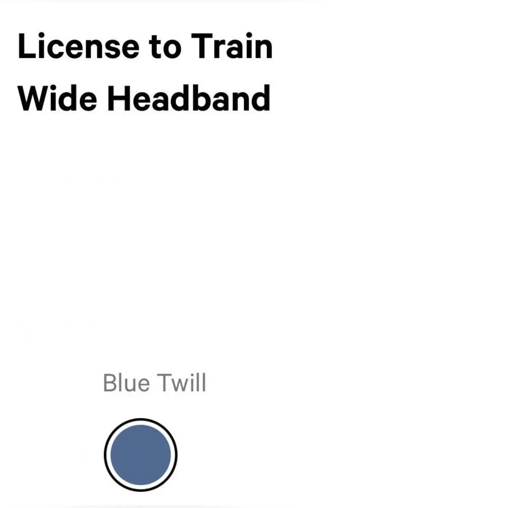 License to Train Wide Headband Blue Twill